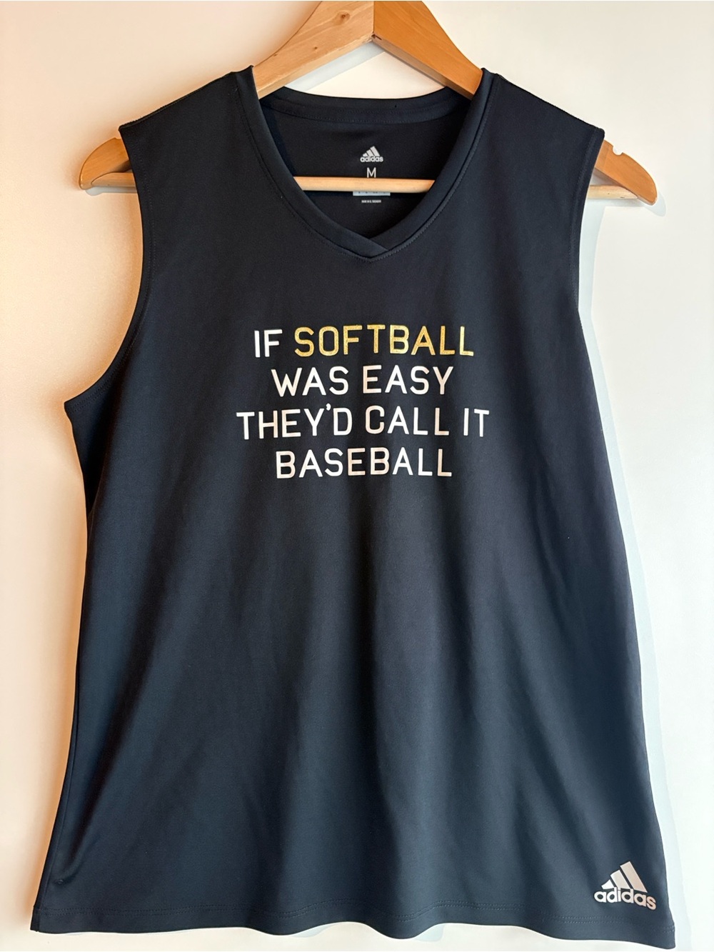 Adidas Women’s Black Sleeveless Softball Graphic Tank Medium